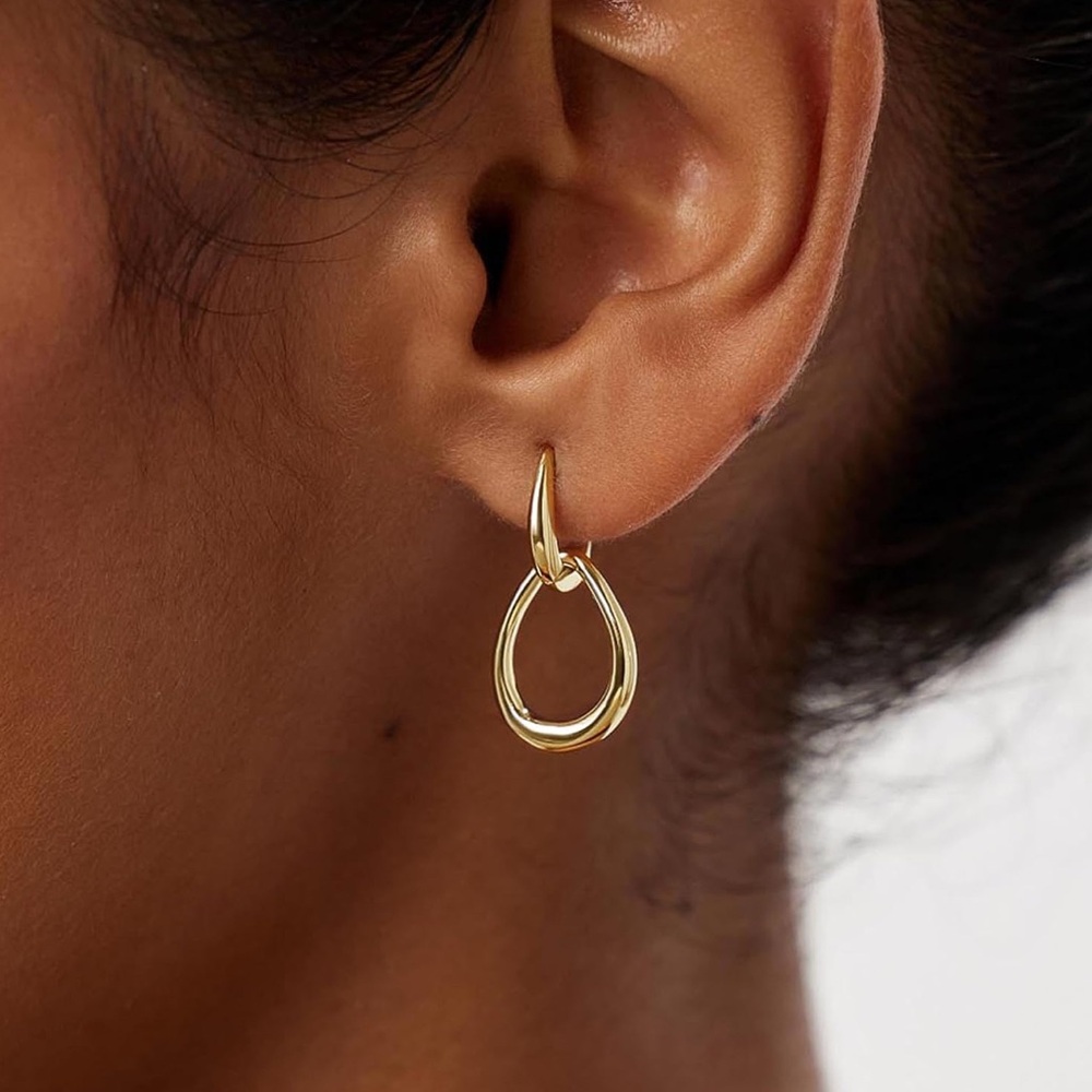 14k Gold Plated Double Link Earrings